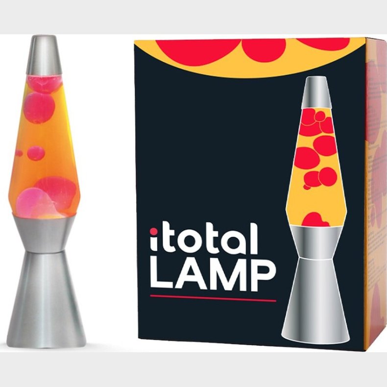 Itotal - Lava Lampe - R�d Og Gul - 36 Cm - S�lv