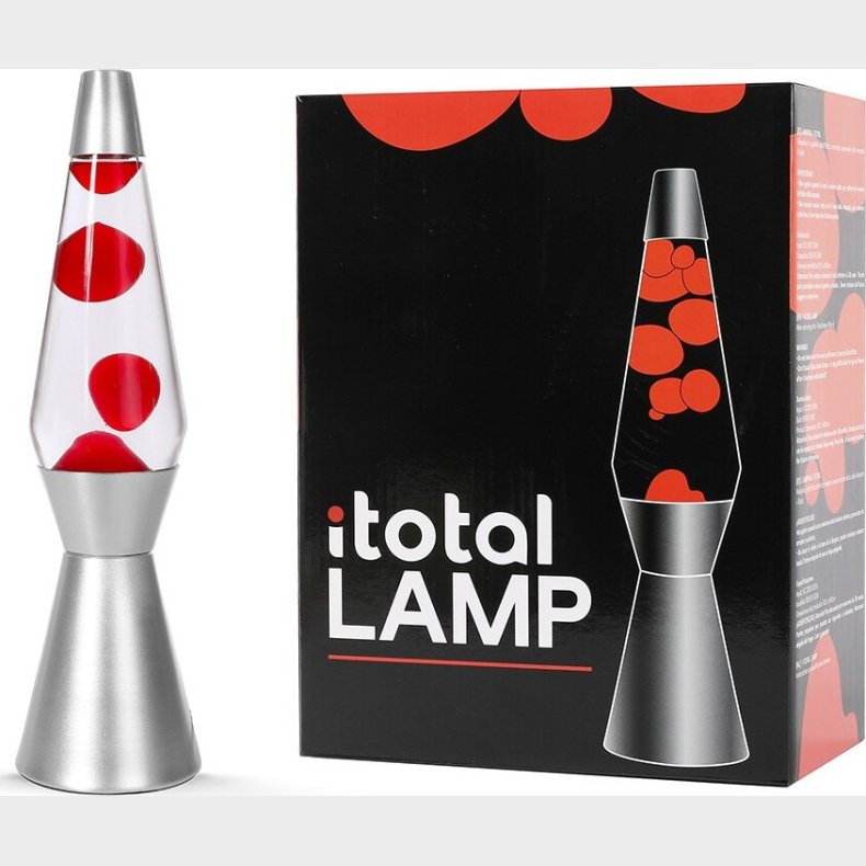 Itotal - Lava Lampe - R�d - 36 Cm - S�lv