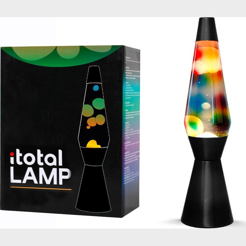 Itotal - Lava Lampe - Regnbue - Sort - 36 Cm