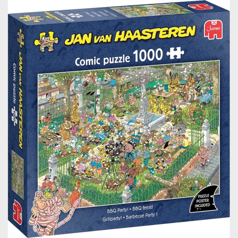 Jan Van Haasteren Puslespil - 1000 Brikker - Bbq Party