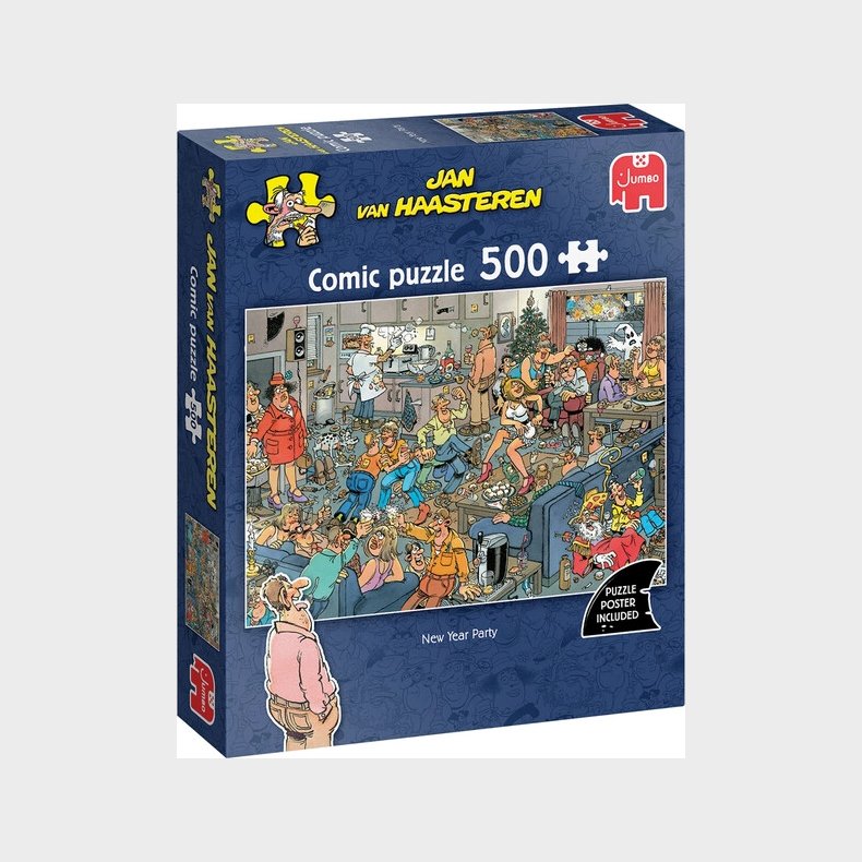 Jan Van Haasteren Puslespil - 500 Brikker - New Year Party