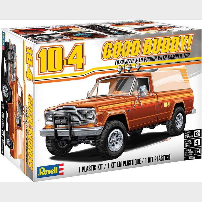 Revell - Jeep J-10 Pickup With Camper Byggest - 1:24 - 14568