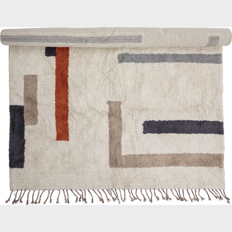 Bloomingville - Jue T�ppe - Natur - Bomuld - 140x200 Cm