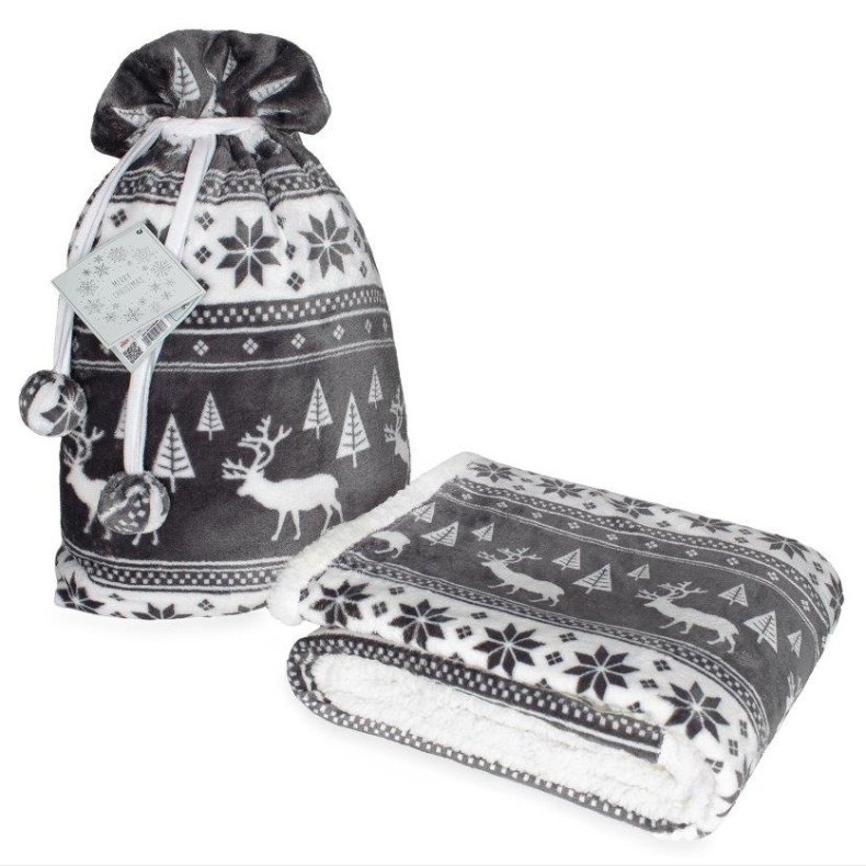 Jule Coral Fleece t�ppe - 150 x 200 cm, M�rkegr�