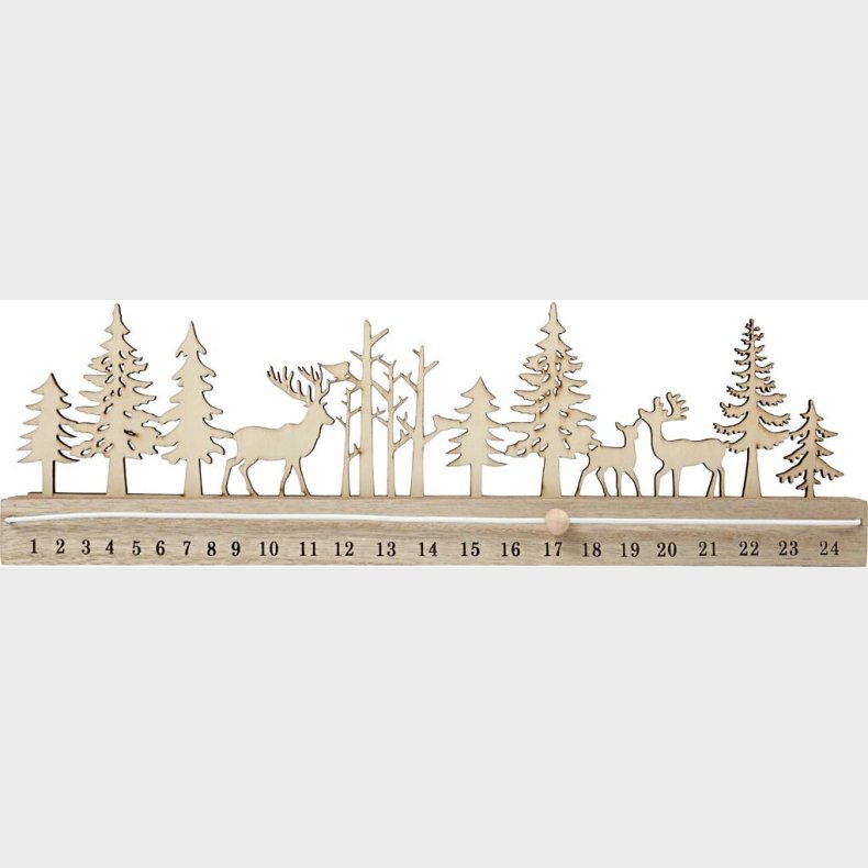 Julekalender Nedtlling - H 12 Cm - L 40 Cm - B 3,6 Cm - 1 Stk.