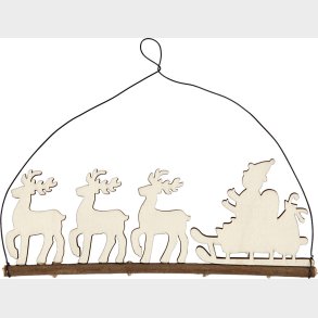 Juleophng - Kane Med Rensdyr - H 8 Cm - D 0,5 Cm - B 22 Cm - 1 Stk.