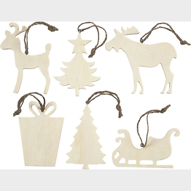 Juleophng - Str. 7-9 Cm - Tykkelse 4 Mm - 6 Stk.