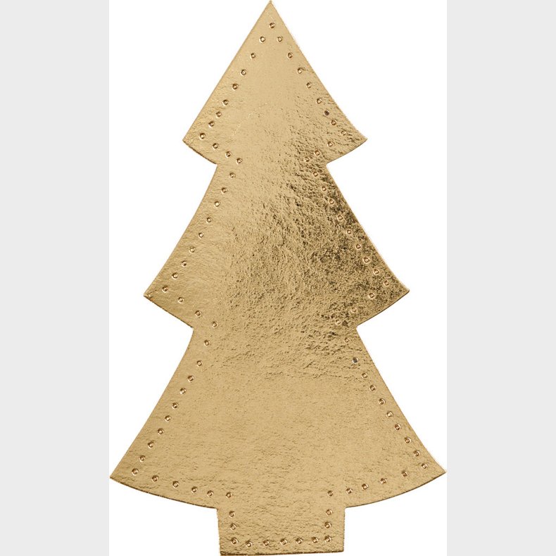Juletr - Lderpapir - Guld - 18x11 Cm - 4 Stk