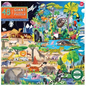 Eeboo Jumbo Puslespil - 48 Brikker - Dyrelandskaber