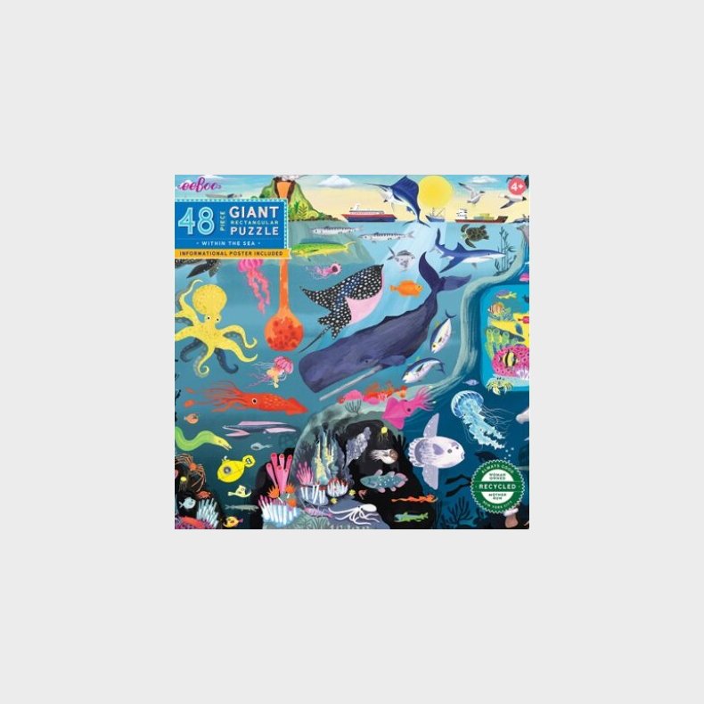 Eeboo Jumbo Puslespil - 48 Brikker - Havet