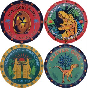 Jurassic Park Printed Drinks Coasters