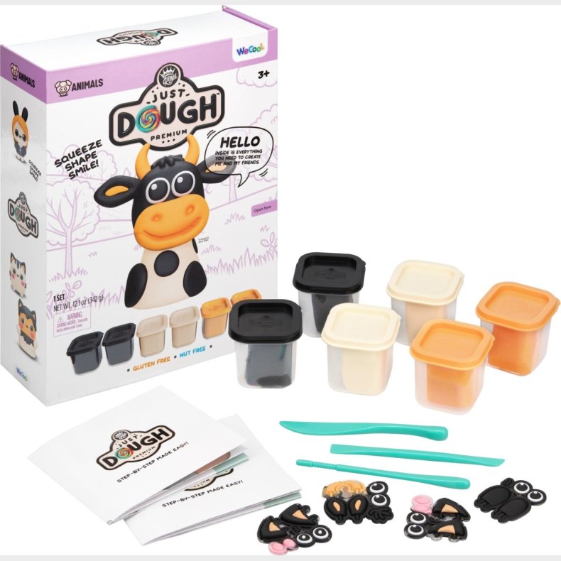 Just Dough - Ko-karakter Modellervokspakke 6x57g