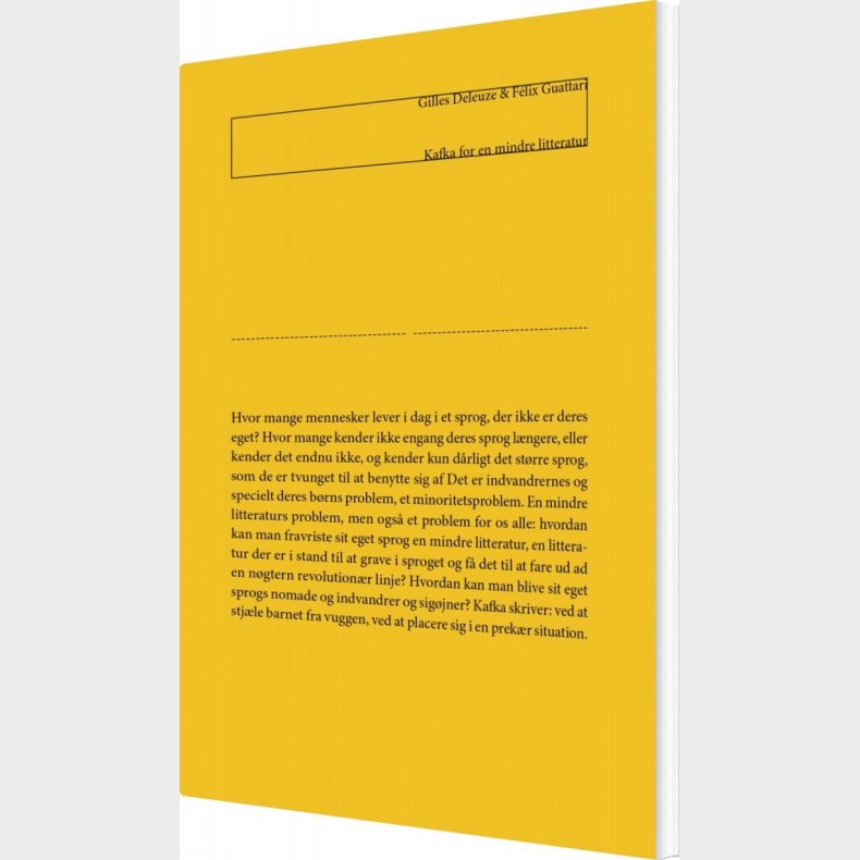 Kafka For En Mindre Litteratur - Gilles Deleuze - Bog