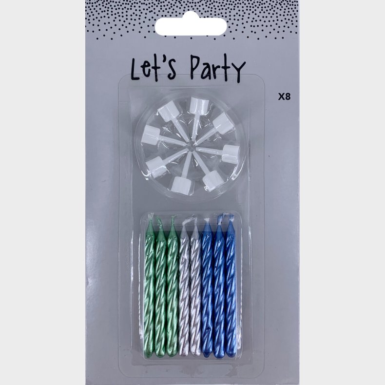 Kagelys Med Holder - 8 Stk Dreng