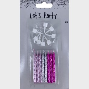 Kagelys Med Holder - 8 Stk Pige