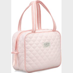 Karen - Stor Toilettaske Med Hank - Rosa-ternet Quilt
