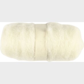 Kartet Uld - Hvid - 100 G