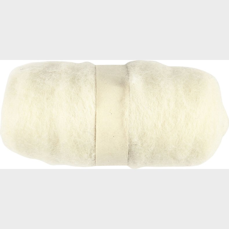 Kartet Uld - Hvid - 100 G