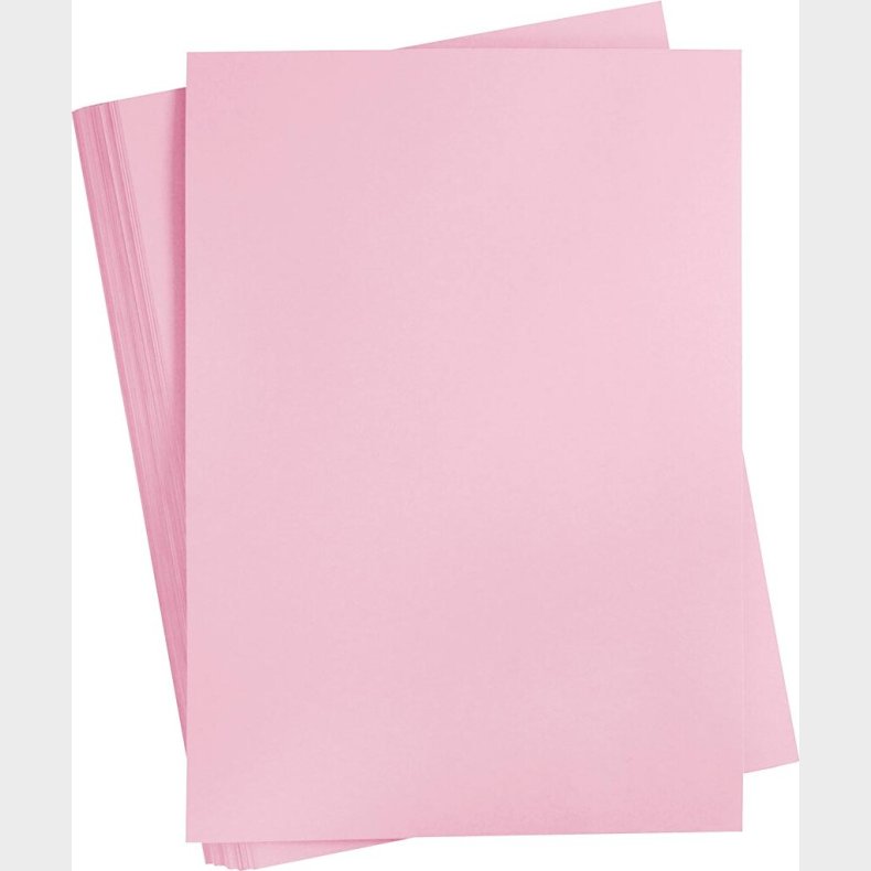 Karton - A2 - 180 G - Lys Pink - 100 Ark