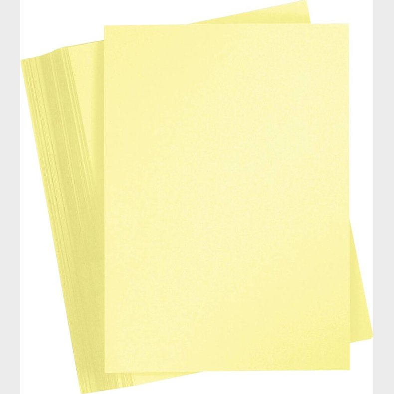 Karton - A4 - 210x297 Mm - 180 G - Lys Gul - 100 Stk.