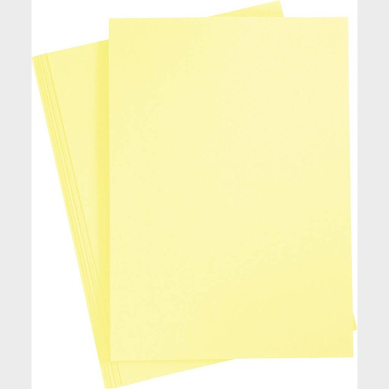 Karton - A4 - 210x297 Mm - 180 G - Lys Gul - 20 Stk.