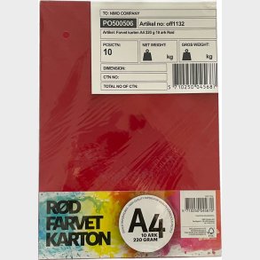 Karton A4 220 G - 10 Ark - Rd