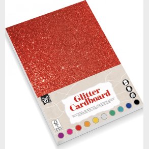 Karton A4 Glitter - 200 G - 10 Ark Assorterede