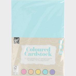 Karton - Farvet - A5 - 220 G - 5 Forskellige Farver - 25 Ark