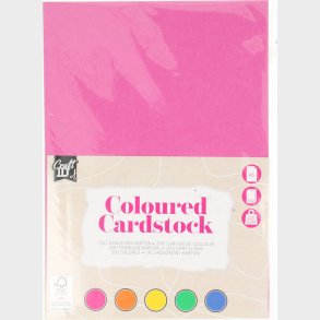 Karton - Farvet - A5 - 220 G - 5 Forskellige Farver - 25 Ark