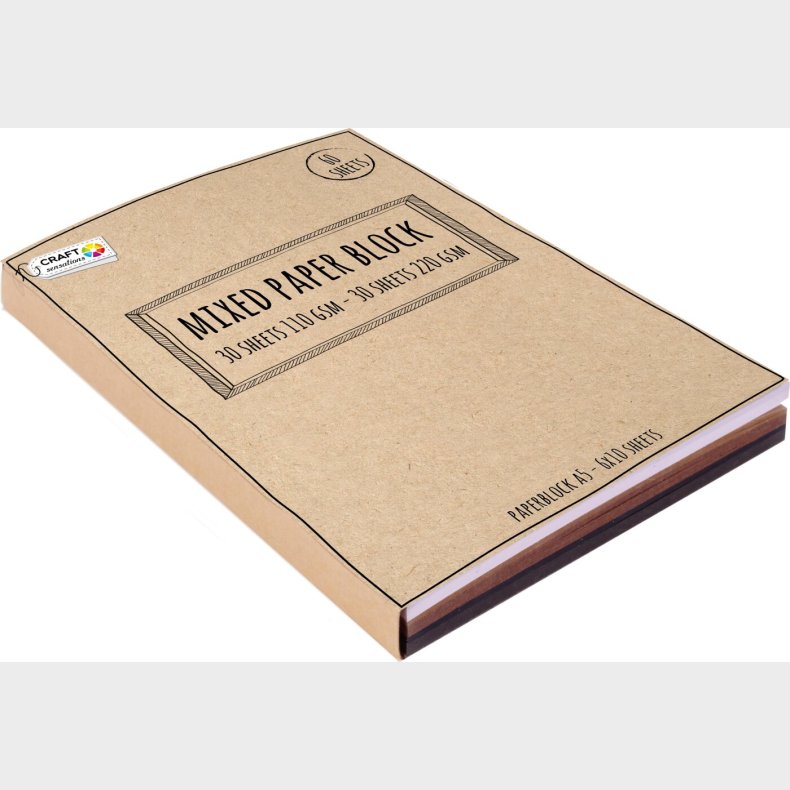 Farvet Karton - A5 - Hvid, Brun Og Sort - 110 G Og 220 G - 60 Ark