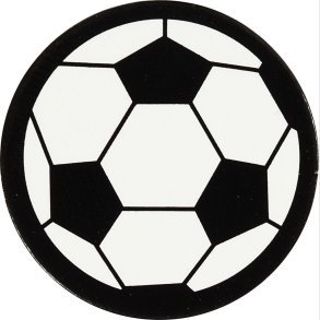 Kartonmrkat - Fodbold -  25 Mm - Hvid/sort - 20 Stk.