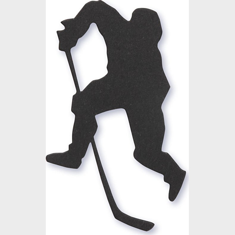 Kartonmrkat - Ishockeyspiller - Str. 54x64 Mm - Sort - 10 Stk.
