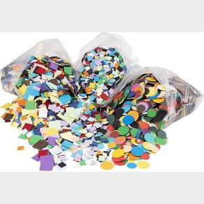 Kartonmosaik - Str. 10+15+20 Mm - Assorterede Farver - 8x180 G