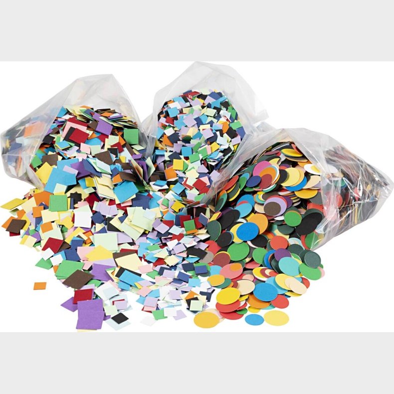 Kartonmosaik - Str. 10+15+20 Mm - Assorterede Farver - 8x180 G