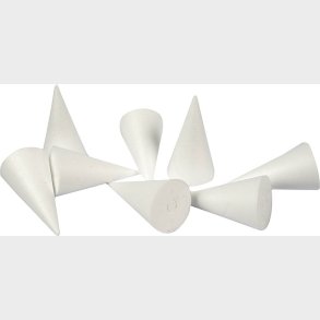 Kegle - H 11 Cm -  5,5 Cm - Hvid - 50 Stk.