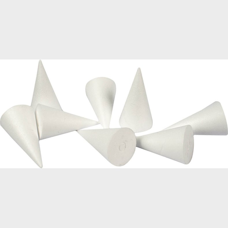 Kegle - H 11 Cm -  5,5 Cm - Hvid - 50 Stk.