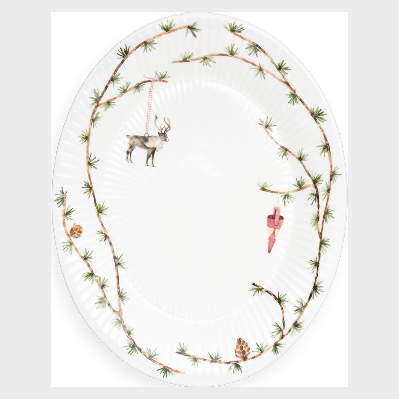 K�hler - Hammersh�i Ovalt Julefad - 34 X 27 Cm