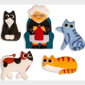 Kleskabsmagneter - Cat Lady - 5 Stk - Kikkerland
