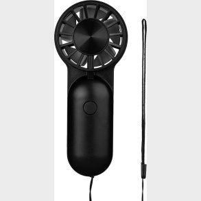 Mini Ventilator - H�ndholdt - Inkl. Oplader - Sort - Kikkerland