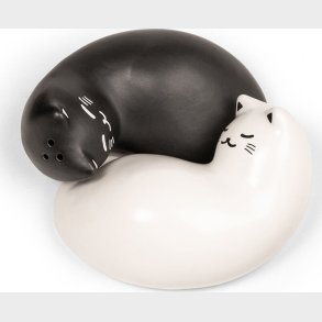 Kikkerland - Purrfect Salt & Peber Shakers - Black And White - 8.25 Cm X 3.75 Cm X 6.5 Cm