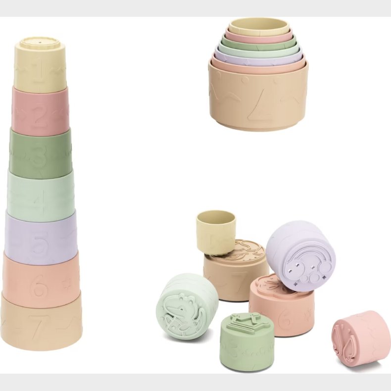 Kinder And Kids - Bl�dt Plast Badeleget�j Stablekop Med M�nster Og Hul (7 Stk.) - (k30008)