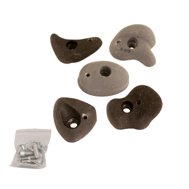 Nordic Play | Klatregreb sort/gr (inkl. skruer) 5 stk.