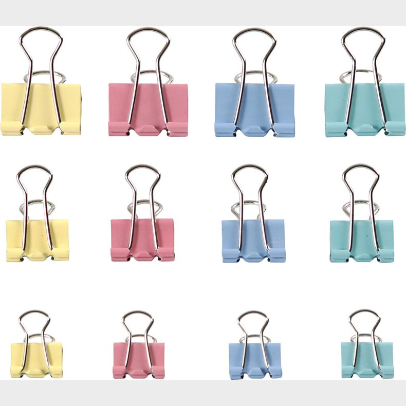 Klemmer - B 15-19-25 Mm - Pastelfarver - 30 Assorterede