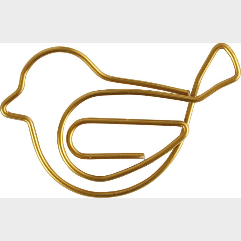 Klips - Fugl - Str. 32x40 Mm - Guld - 6 Stk.