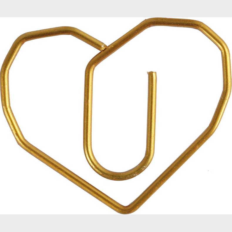 Klips - Hjerte - Str. 30x20 Mm - Guld - 6 Stk.