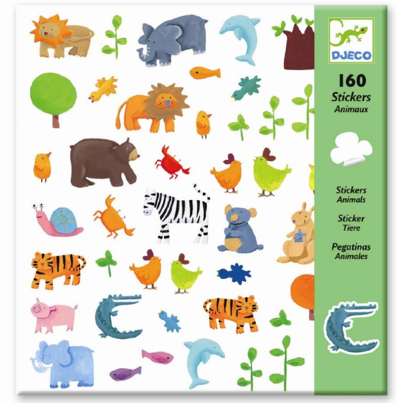 Djeco | Klistermrker - Alverdens dyr, 160 stk.