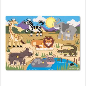 Melissa & Doug | Knoppuslespil i tr Safari