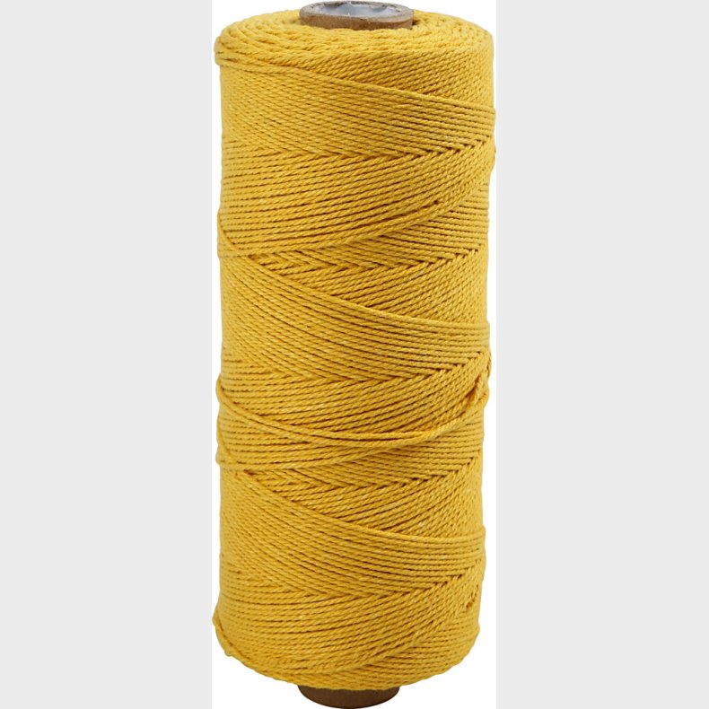 Knyttegarn - Tykkelse 1 Mm - L 315 M - Tynd Kvalitet 12/12 - Gul - 220 G