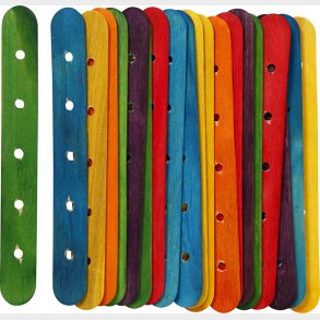 Konstruktionspinde - L 15 Cm - B 1,8 Cm - Hulstr. 4 Mm - Assorterede Farver - 20 Assorterede