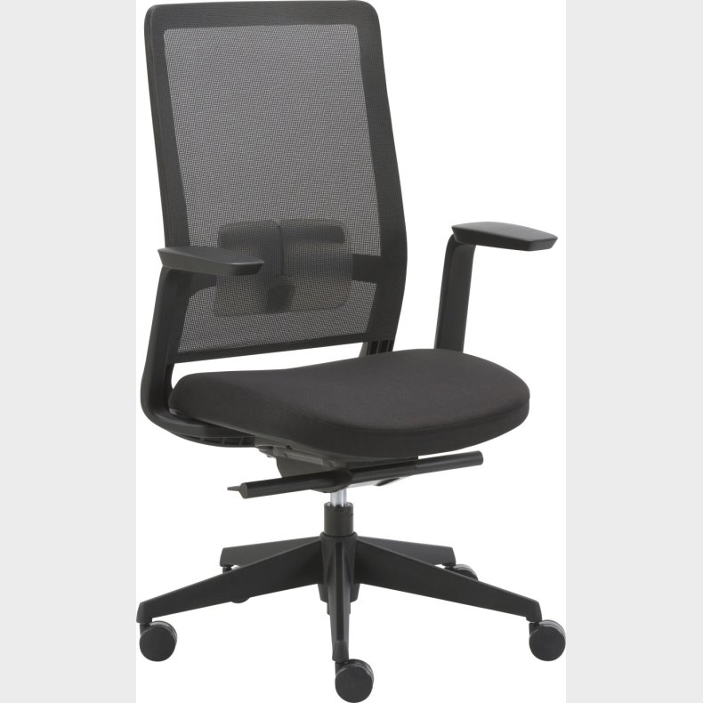 Kontorstol M. Netryg I Sort Inkl. Armln_justerbar Stol